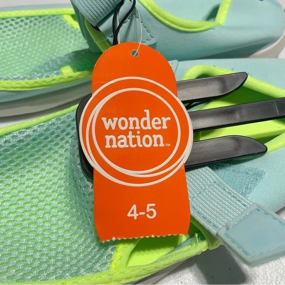 Wonder Nation Kids Water Shoes - Light Green and Neon Yellow